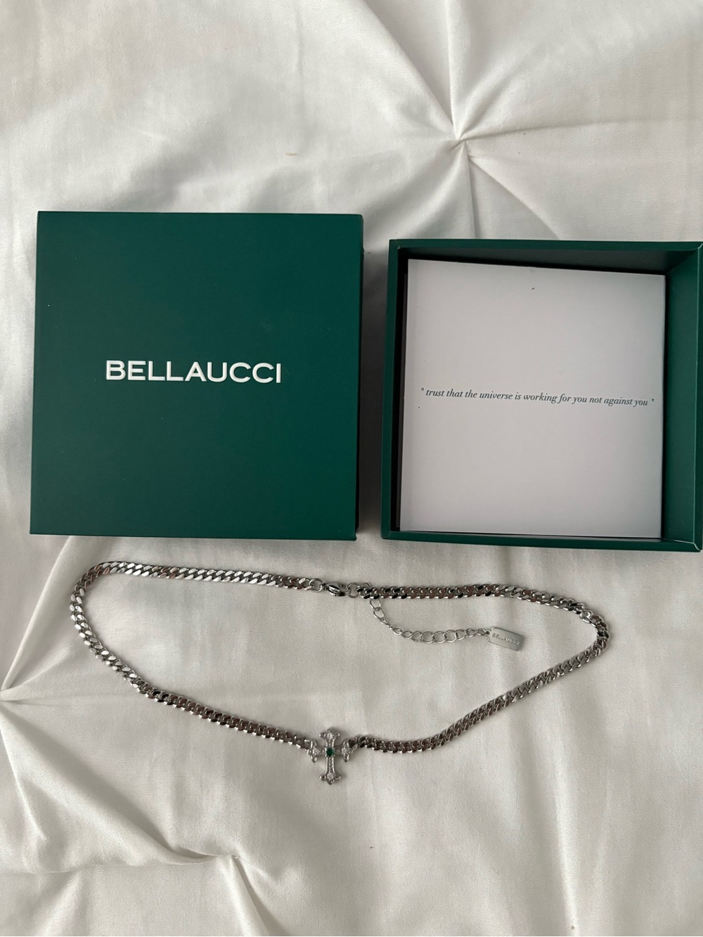 British Luxury Jewelry Bellaucci Silver Chain Faith Necklace